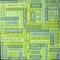 K & Company Studio K Blue & Green Word Collage Embossed Printed Scrapbook Paper